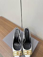 Okify Balenciaga White High Heels With Gold Logo EU35-39 - 2