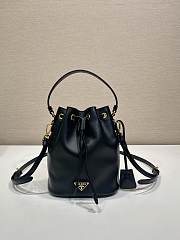 Okify Prada Black Leather Mini Bucket Bag 15.5x19.5x10cm  - 1