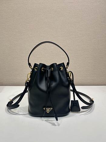 Okify Prada Black Leather Mini Bucket Bag 15.5x19.5x10cm 