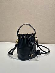 Okify Prada Black Leather Mini Bucket Bag 15.5x19.5x10cm  - 5