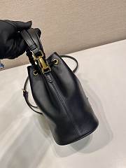 Okify Prada Black Leather Mini Bucket Bag 15.5x19.5x10cm  - 4