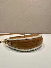 Okify Prada Small Brown Arqué Lambskin Shoulder Bag 22x18.5x6cm - 2