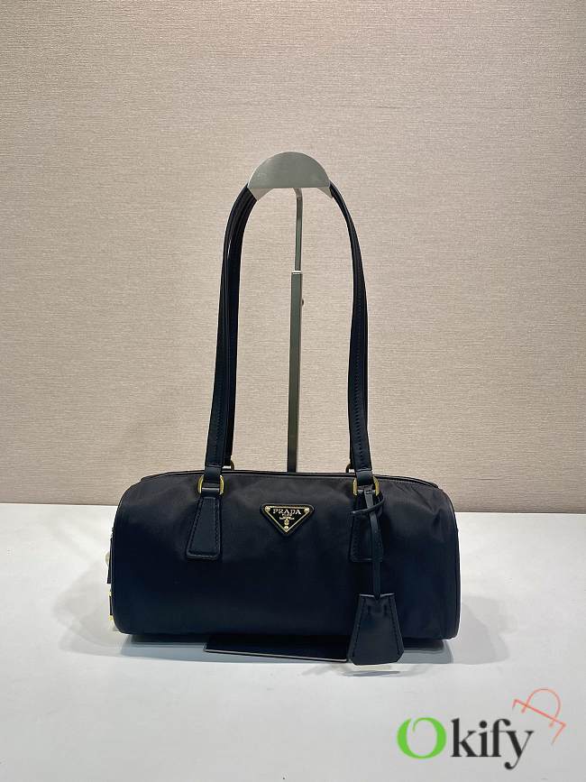 Okify Prada Black Medium Re-Nylon and Leather top handle bag with padlock 29x12.5x10cm - 1