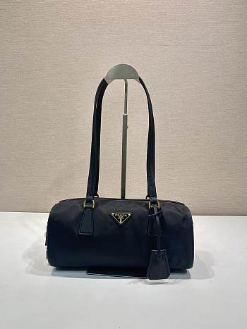 Okify Prada Black Medium Re-Nylon and Leather top handle bag with padlock 29x12.5x10cm