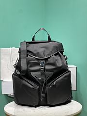 Okify Prada Re-Nylon And Leather Backpack In Black 38x45x18cm - 1