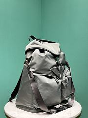 Okify Prada Re-Nylon And Leather Backpack In Grey Gray 38x45x18cm - 4