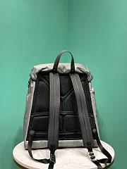 Okify Prada Re-Nylon And Leather Backpack In Grey Gray 38x45x18cm - 2