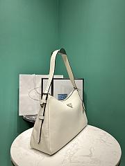 Okify Prada Large Aimée white leather shoulder bag 39x24x11.5cm - 5