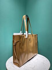 Okify Prada Glossy Brown Large Tote Bag 38x30x12cm  - 4