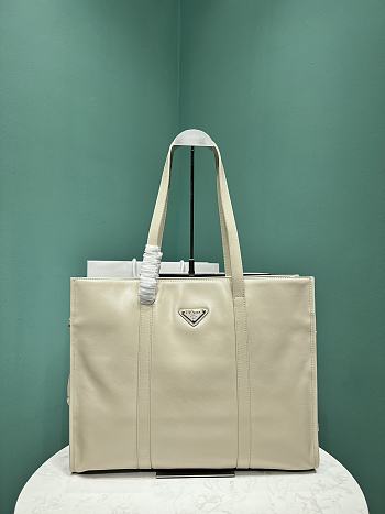 Okify Prada Glossy White Large Tote Bag 38x30x12cm 