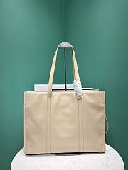 Okify Prada Glossy White Large Tote Bag 38x30x12cm  - 3