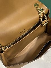 Okify Prada Brown Leather Chain Shoulder Bag 29x16x9.5cm - 3