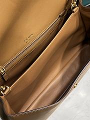 Okify Prada Brown Leather Chain Shoulder Bag 39x14x12cm - 3