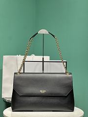 Okify Prada Black Leather Chain Shoulder Bag 39x14x12cm - 1