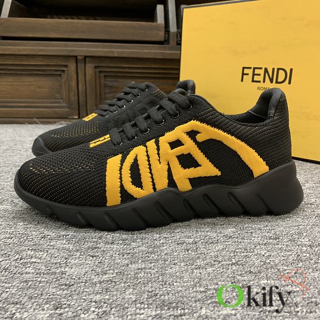 Okify Fendi Little Monster Black And Yellow Trainers For Men EU38-46 - 1