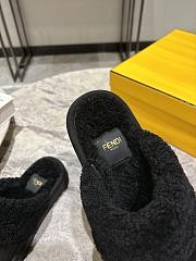 Okify Fendi Black Fur Slippers EU35-41 19969 - 2