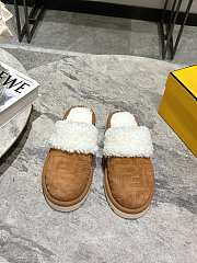 Okify Fendi Brown Fur Slippers EU35-41 - 1