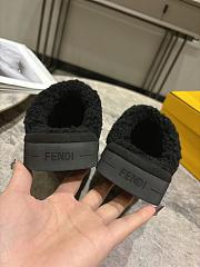 Okify Fendi Black Brown Fur Slippers EU35-41 - 3