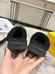 Okify Fendi Black Grey Fur Slippers EU35-41 - 2