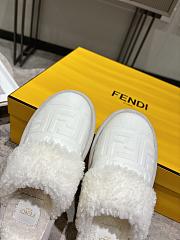 Okify Fendi White Fur Slippers 19973 - 5