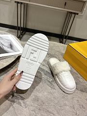 Okify Fendi White Fur Slippers 19973 - 2