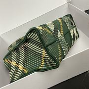 Okify Burberry Mini Check Knitted Tote In Green 25 x 11 x 22cm - 3