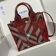 Okify Burberry Mini Check Knitted Tote In Red 25 x 11 x 22cm - 1