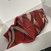 Okify Burberry Mini Check Knitted Tote In Red 25 x 11 x 22cm - 5