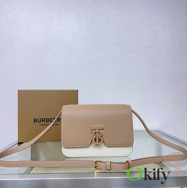 Okify Burberry Two Tone Canvas And Leather TB Bag 21x16x6cm 19983 - 1