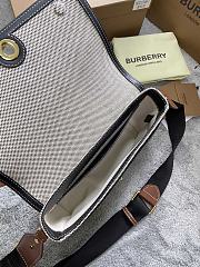 Okify Burberry Horseferry Print Canvas Note Bag In Black 25 x 8.5 x 18cm - 4