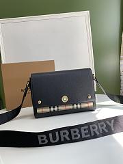 Okify Burberry Horseferry Print Canvas Note Bag In Black 25 x 8.5 x 18cm 19990 - 1