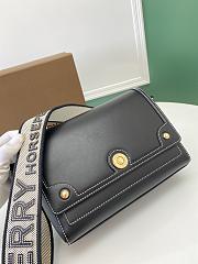 Okify Burberry Topstitched Leather Note Crossbody Bag In Black 25 x 8.5 x 18cm - 4