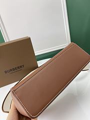 Okify Burberry Topstitched Leather Note Crossbody Bag In Brown 25 x 8.5 x 18cm - 5