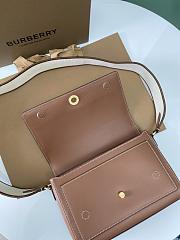 Okify Burberry Topstitched Leather Note Crossbody Bag In Brown 25 x 8.5 x 18cm - 2