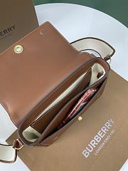 Okify Burberry Topstitched Leather Note Crossbody Bag In Brown 25 x 8.5 x 18cm - 3