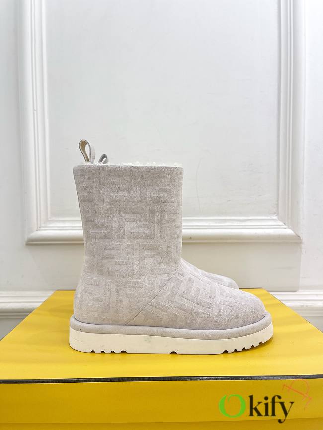 Okify Fendi Apres Chic White FF chamois low boots EU35-41 - 1