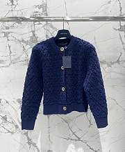 Okify Louis Vuitton Diamond Jacquard Cardigan In Blue SML - 1