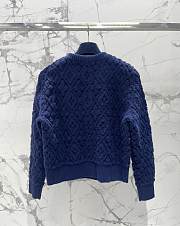 Okify Louis Vuitton Diamond Jacquard Cardigan In Blue SML - 4