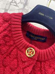 Okify Louis Vuitton Diamond Jacquard Cardigan In Red SML - 4