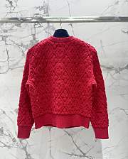 Okify Louis Vuitton Diamond Jacquard Cardigan In Red SML - 3