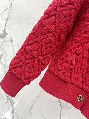 Okify Louis Vuitton Diamond Jacquard Cardigan In Red SML - 2