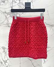 Okify Louis Vuitton Red Wool Short Skirt SML  - 1