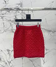 Okify Louis Vuitton Red Wool Short Skirt SML  - 2