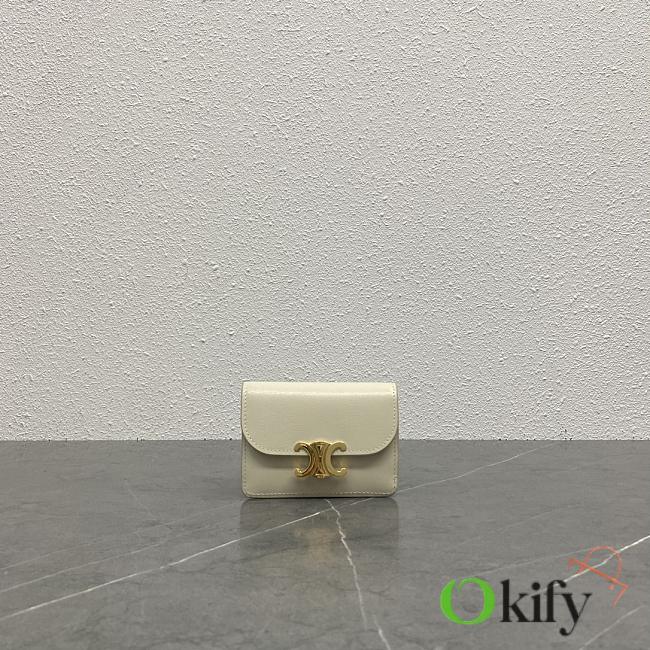 Okify Celine Trimophe Card Holder In White 10.5x7x1cm - 1