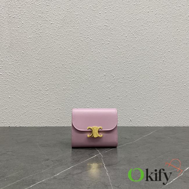 Okify Celine Trimophe Card Holder In Pink 10.5x7x1cm - 1