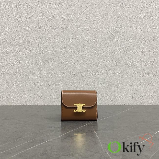 Okify Celine Trimophe Card Holder In Brown 10.5x7x1cm - 1