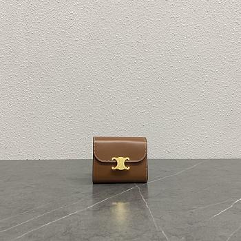 Okify Celine Trimophe Card Holder In Brown 10.5x7x1cm