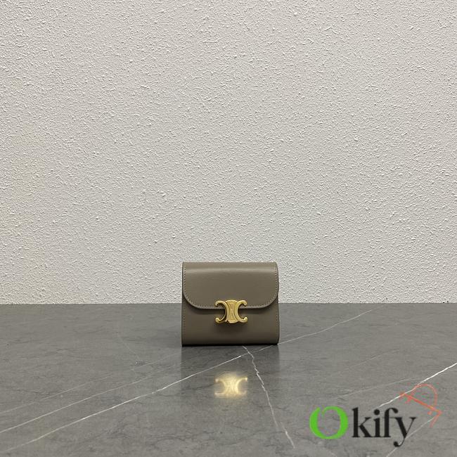 Okify Celine Trimophe Card Holder In Grey Gray 10.5x7x1cm - 1