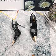 Okify YSL Jeanne slingback pumps in black smooth leather high heels EU34-43 - 5