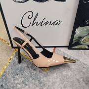 Okify YSL Jeanne slingback pumps in beige smooth leather high heels EU34-43 - 1